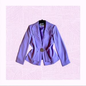 Purple Blazer Jacket Metallic Bling Size 10 by Night Studio. Bling closure.